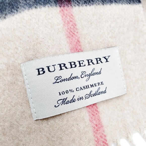 Authentic Burberry Scarf Beiges Cashmere100% mn280-112925 - Picture 8 of 9